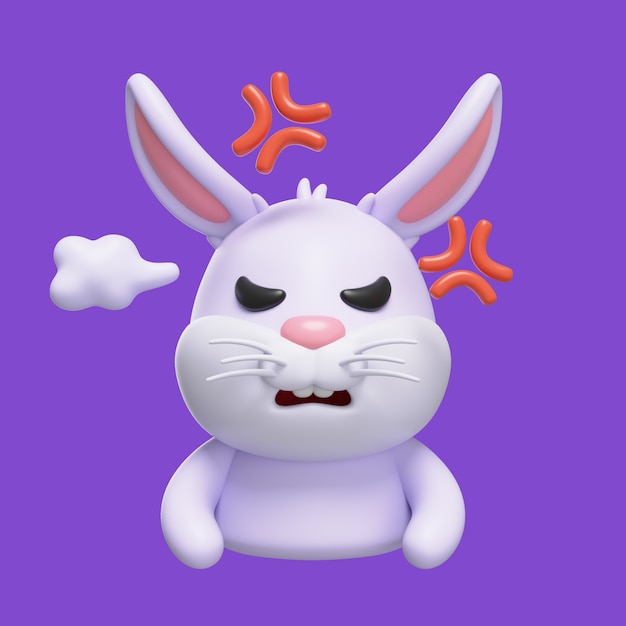 PSD gratuito renderización del icono del emoji del conejo