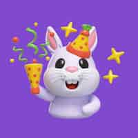 PSD gratuito renderización del icono del emoji del conejo