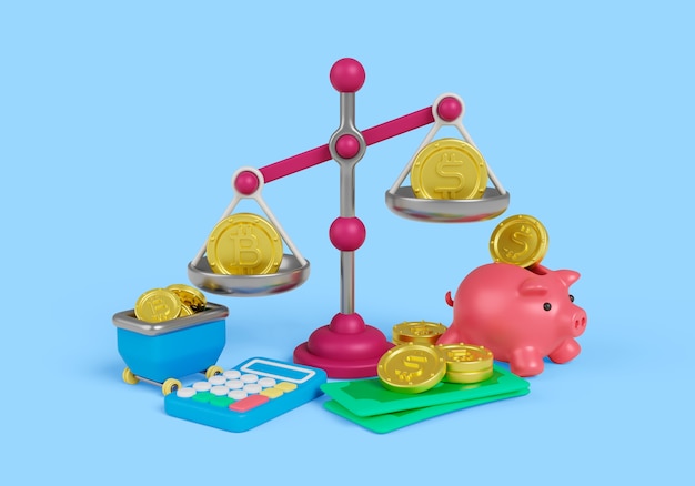 Renderizado en 3D de los antecedentes financieros