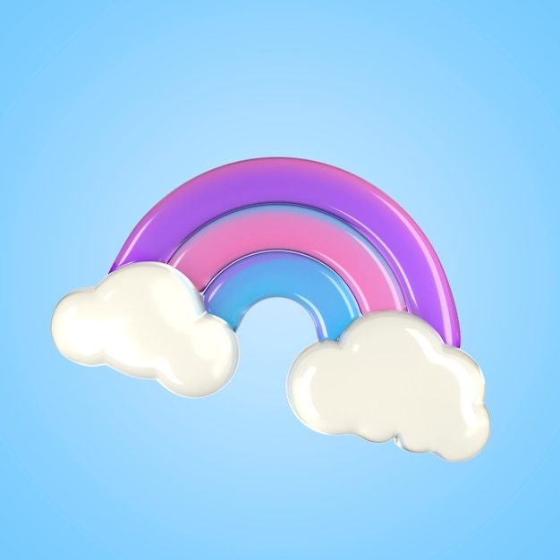 Renderizado en 3D del arco iris de cristal