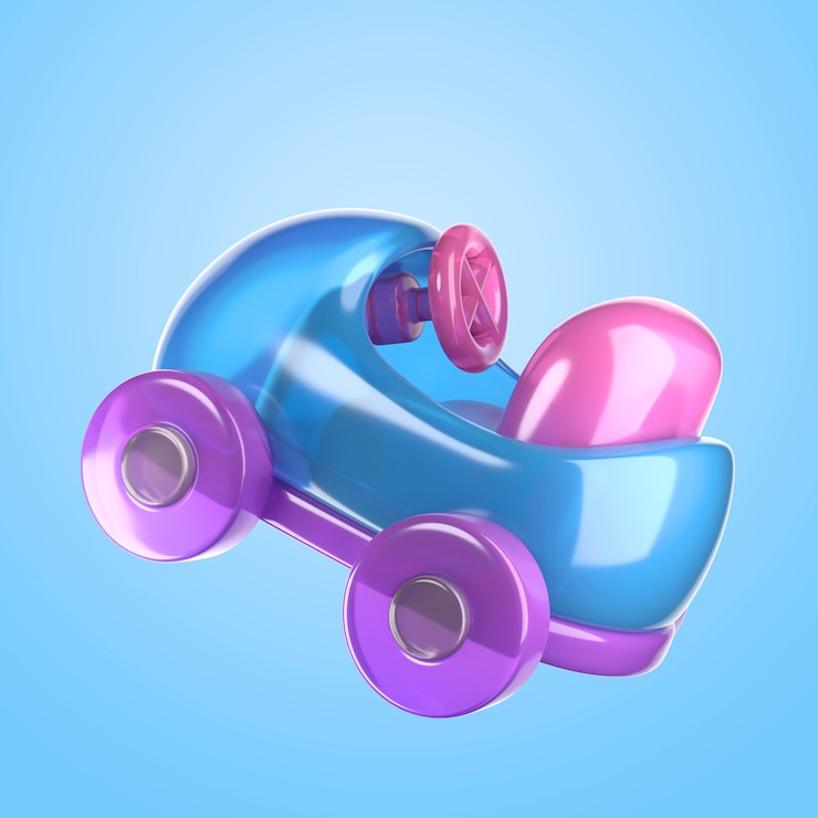 PSD gratuito renderizado en 3d del coche de cristal