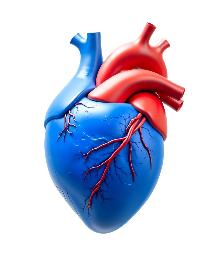 PSD gratuito renderizado en 3d de un corazón realista