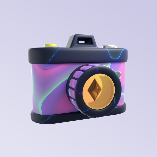 Renderizado en 3D del diseño del icono de NFT