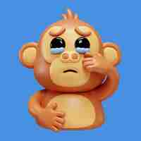 PSD gratuito renderizado en 3d del emoji del mono