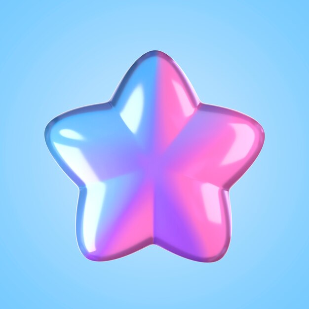 Renderizado en 3D de la estrella de cristal