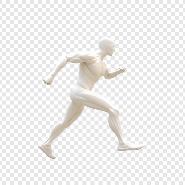 Renderizado en 3D de una figura que corre Un estudio en movimiento y anatomía