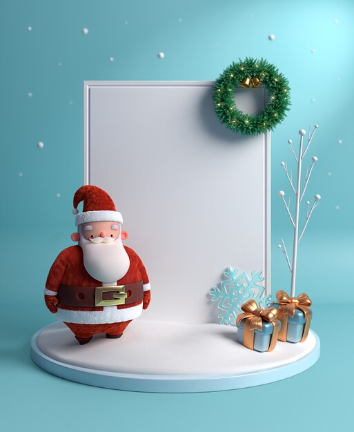Renderizado en 3D del fondo de la Navidad de invierno