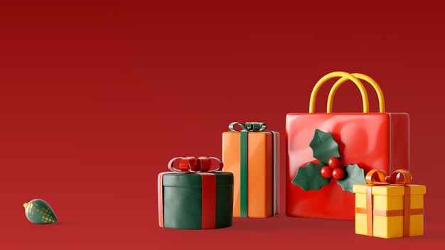 Renderizado en 3D del fondo de la Navidad