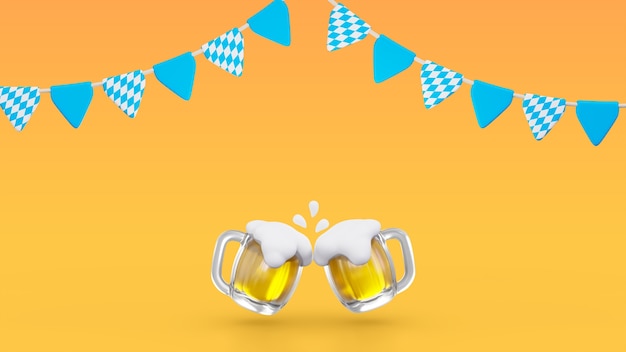 Renderizado en 3D del fondo del Oktoberfest