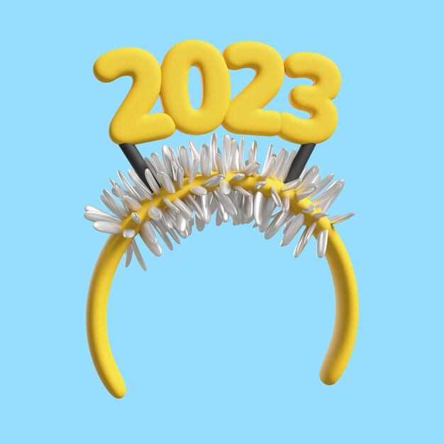 Renderizado en 3D del icono del año nuevo