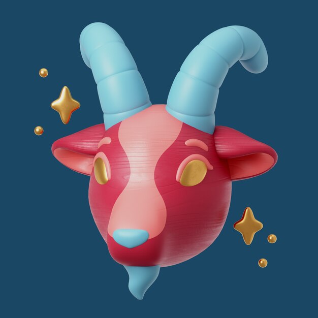 Renderizado en 3D del icono de Aries