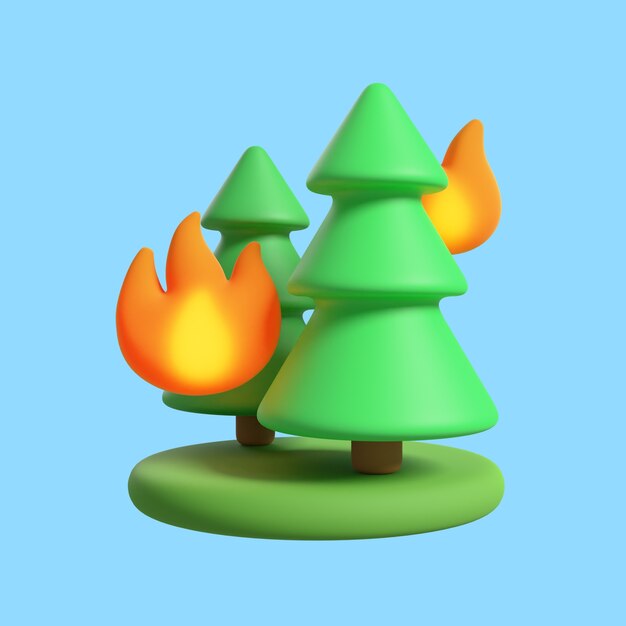 Renderizado en 3D del icono del bombero