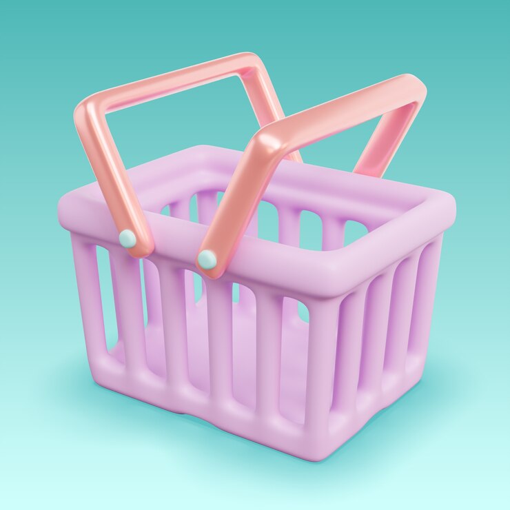 Renderizado en 3D del icono de compra en línea
