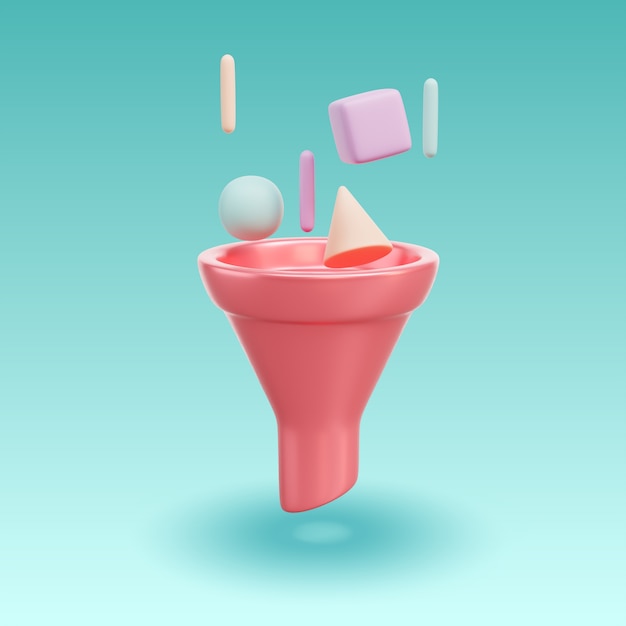 Renderizado en 3D del icono de compra en línea