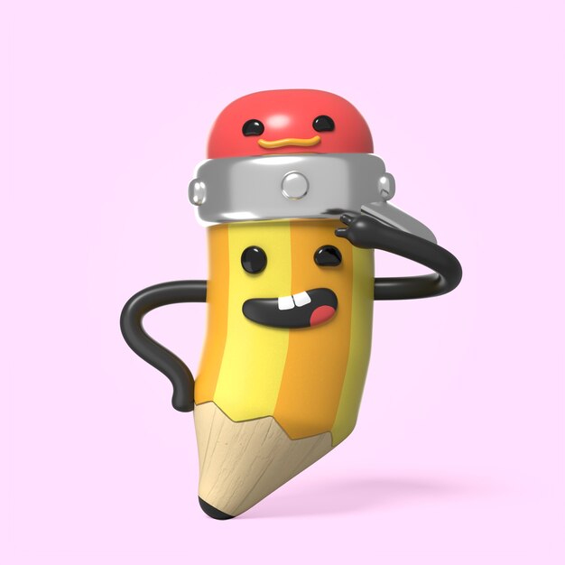 Renderizado en 3D del icono de una criatura linda