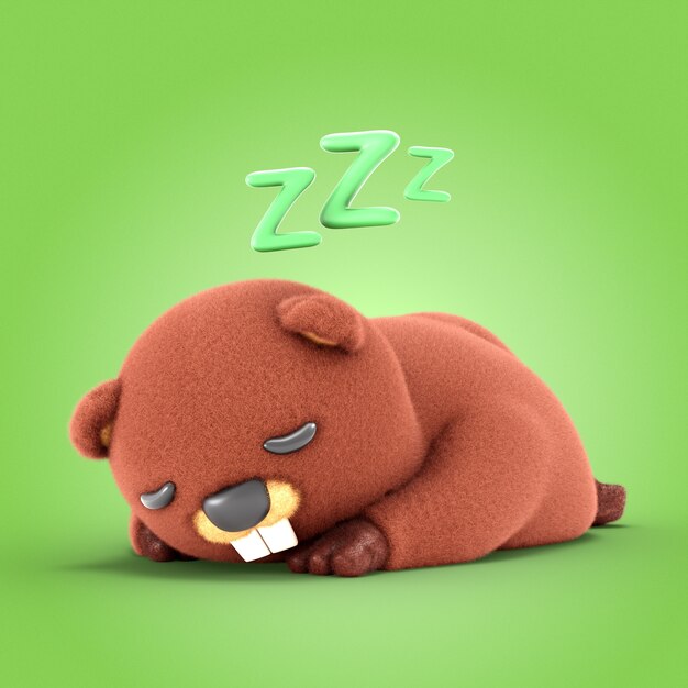Renderizado en 3D del icono del día de la marmota