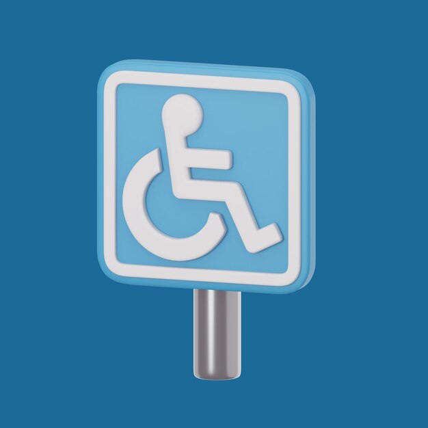 Renderizado en 3D del icono de discapacidad