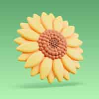 PSD gratuito renderizado en 3d del icono de las flores