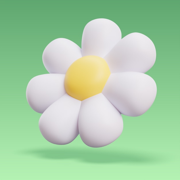 Renderizado en 3D del icono de las flores