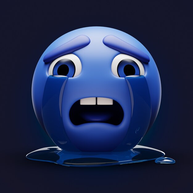 Renderizado en 3D del icono del lunes azul