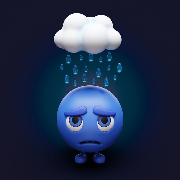 Renderizado en 3D del icono del lunes azul