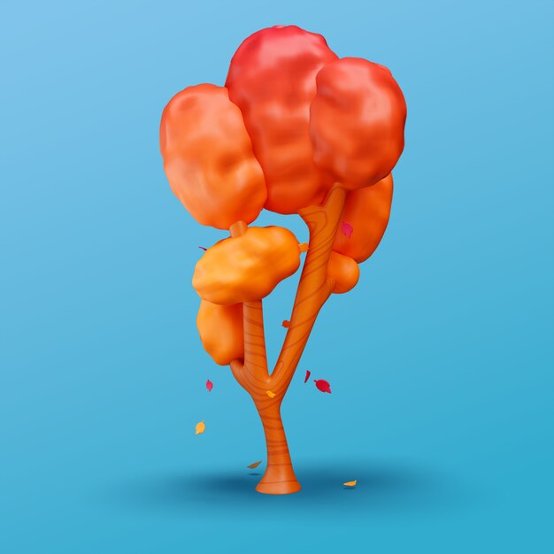 Renderizado en 3D del icono del otoño