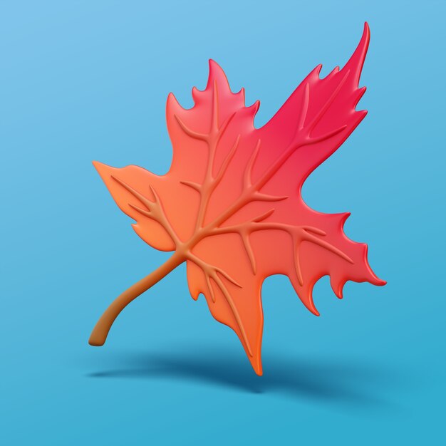 Renderizado en 3D del icono del otoño