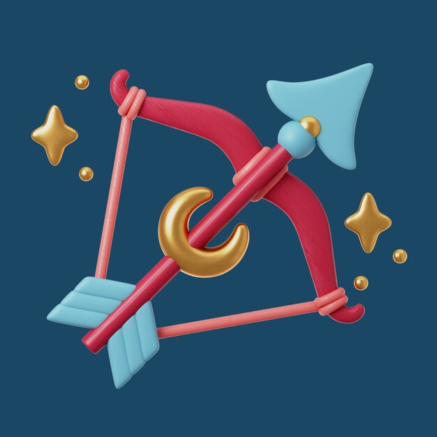 Renderizado en 3D del icono del Sagitario