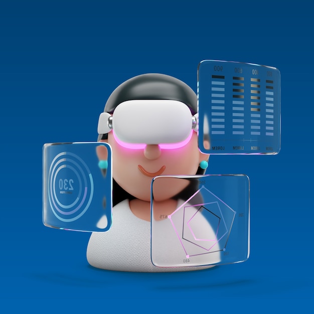 Renderizado en 3D del icono de vr
