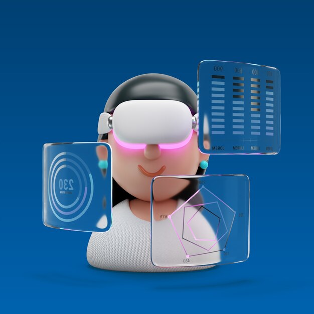 Renderizado en 3D del icono de vr