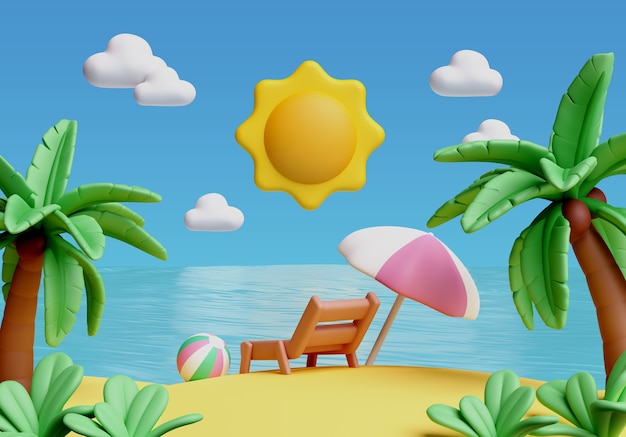 Renderizado en 3D de una ilustración de paisaje