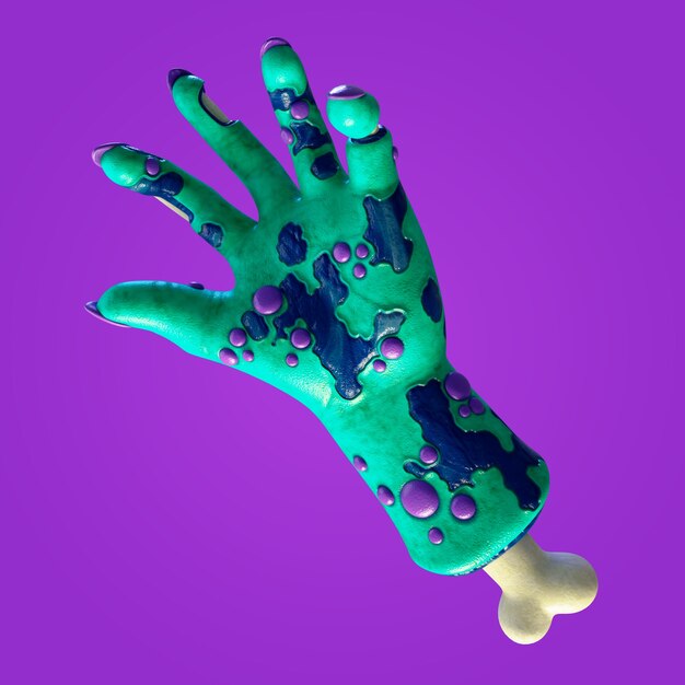 Renderizado en 3D de la mano del zombi