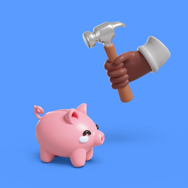 PSD gratuito renderizado en 3d de manos con dinero