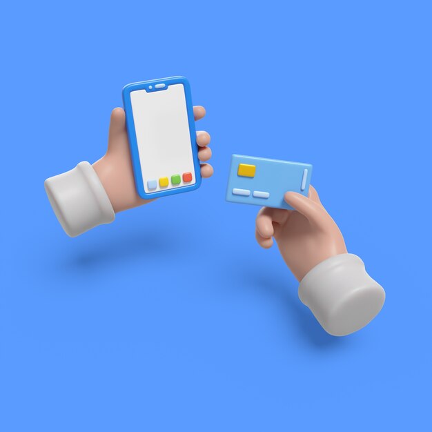Renderizado en 3D de manos con dinero
