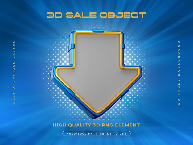 Renderizado 3D del objeto de venta aislado