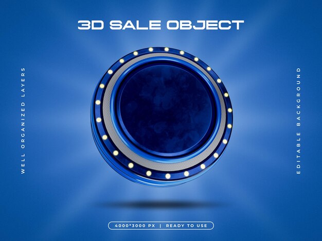 Renderizado 3D del objeto de venta aislado