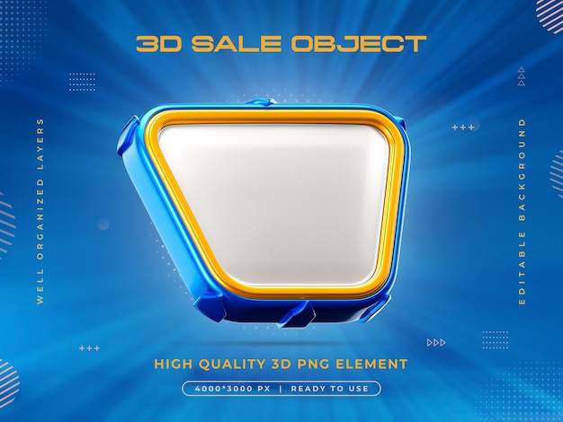 Renderizado 3D del objeto de venta aislado