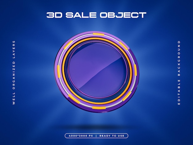 Renderizado 3D del objeto de venta aislado