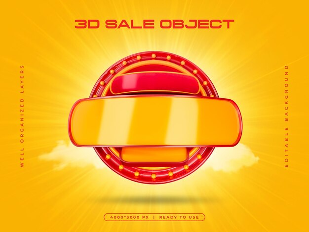 Renderizado 3D del objeto de venta aislado