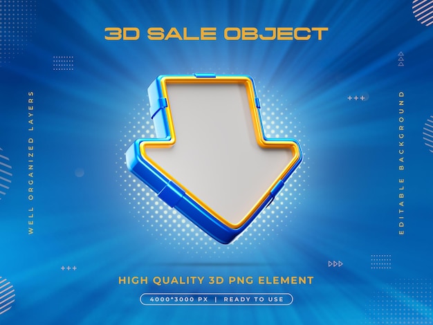 Renderizado 3D del objeto de venta aislado