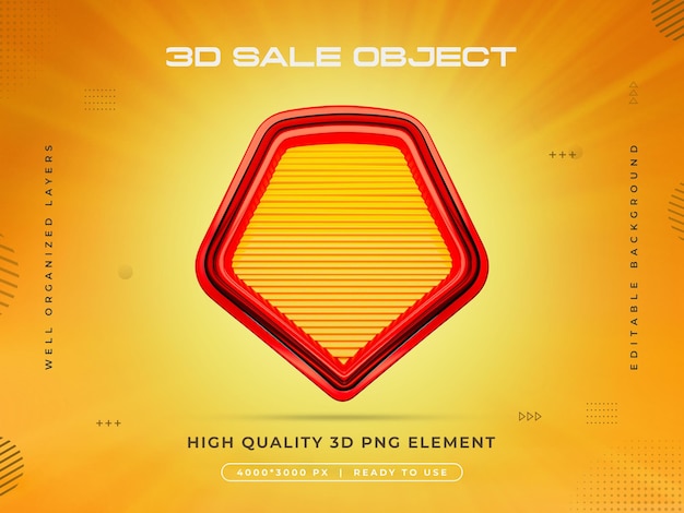 Renderizado 3D del objeto de venta aislado