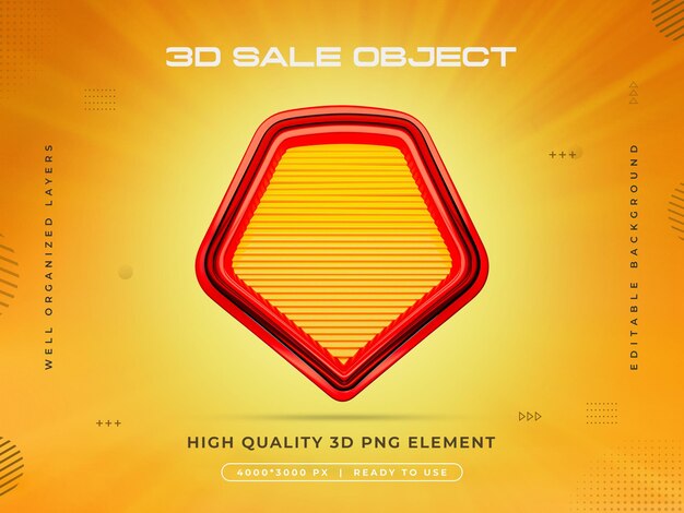 Renderizado 3D del objeto de venta aislado