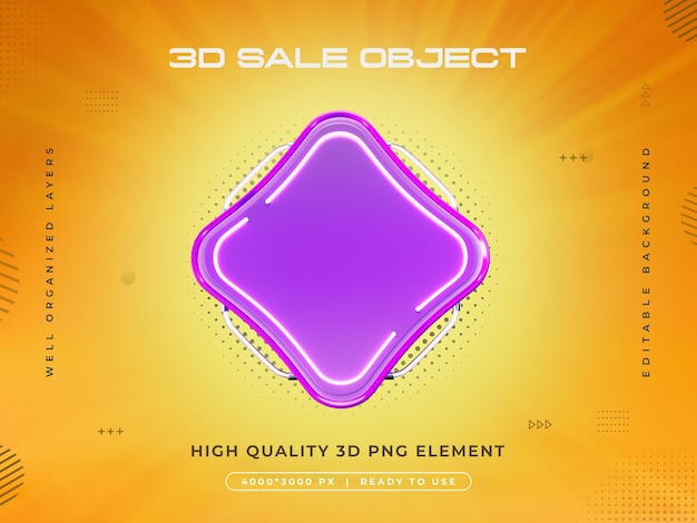 Renderizado 3D del objeto de venta aislado