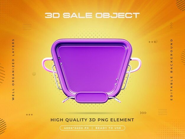 Renderizado 3D del objeto de venta aislado