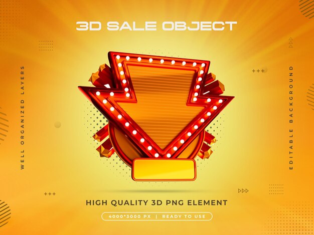 Renderizado 3D del objeto de venta aislado