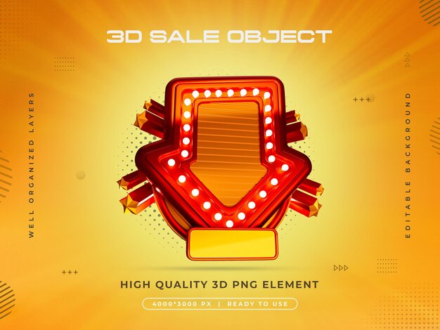 Renderizado 3D del objeto de venta aislado