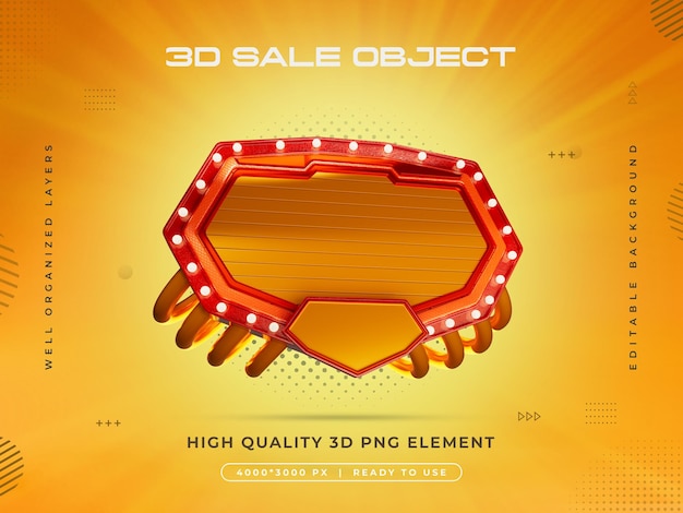 Renderizado 3D del objeto de venta aislado