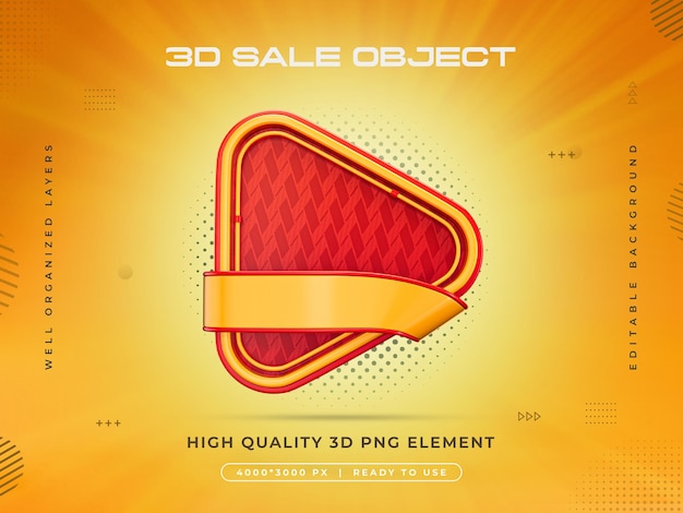 Renderizado 3D del objeto de venta aislado
