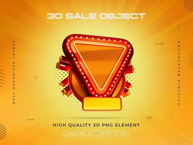 Renderizado 3D del objeto de venta aislado
