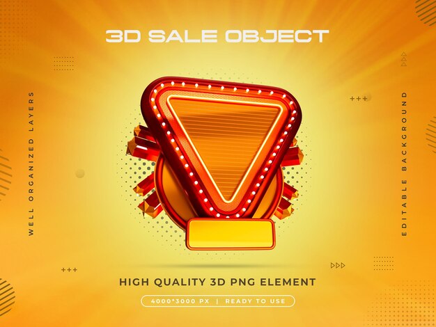 Renderizado 3D del objeto de venta aislado